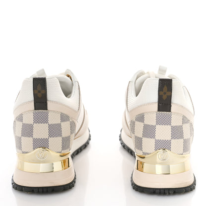 Louis Vuitton Calfskin Damier Azur Run Away Sneakers 37 White 5 of 9