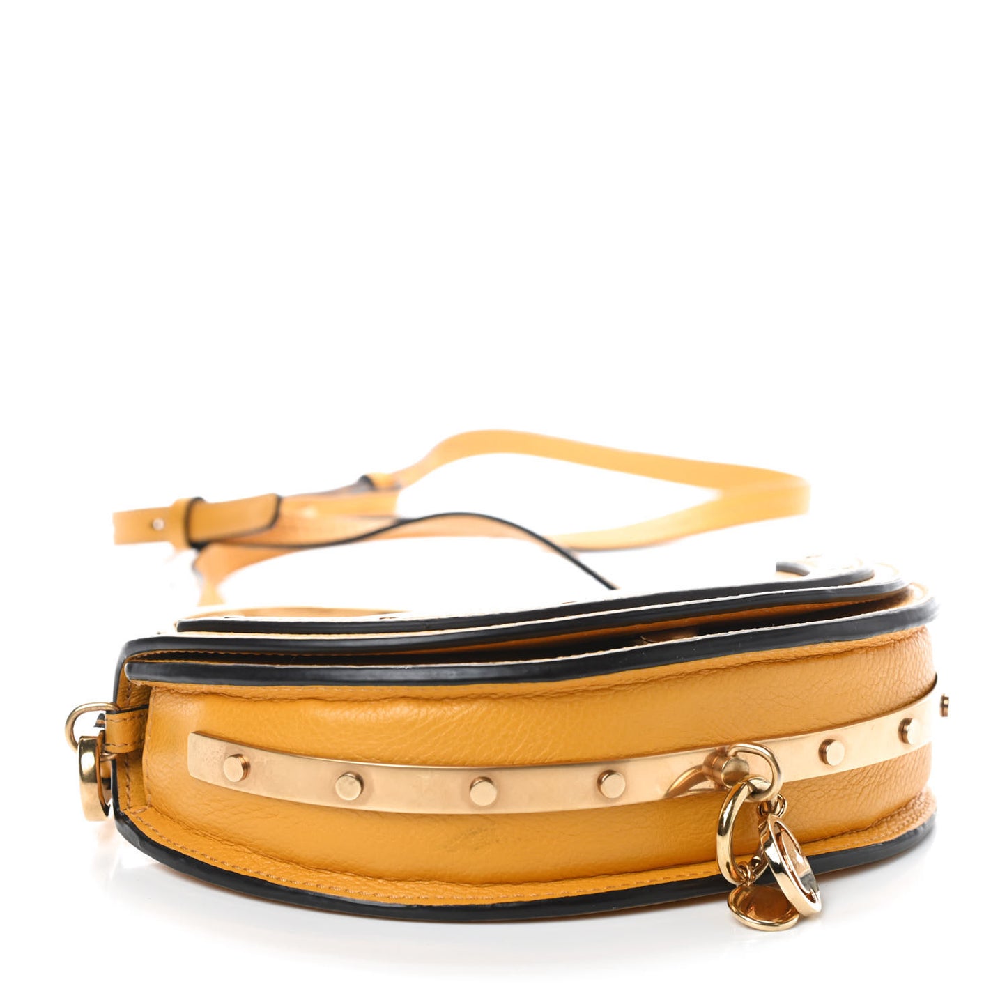 Calfskin Small Nile Bracelet Minaudiere Bag Dark Ochre