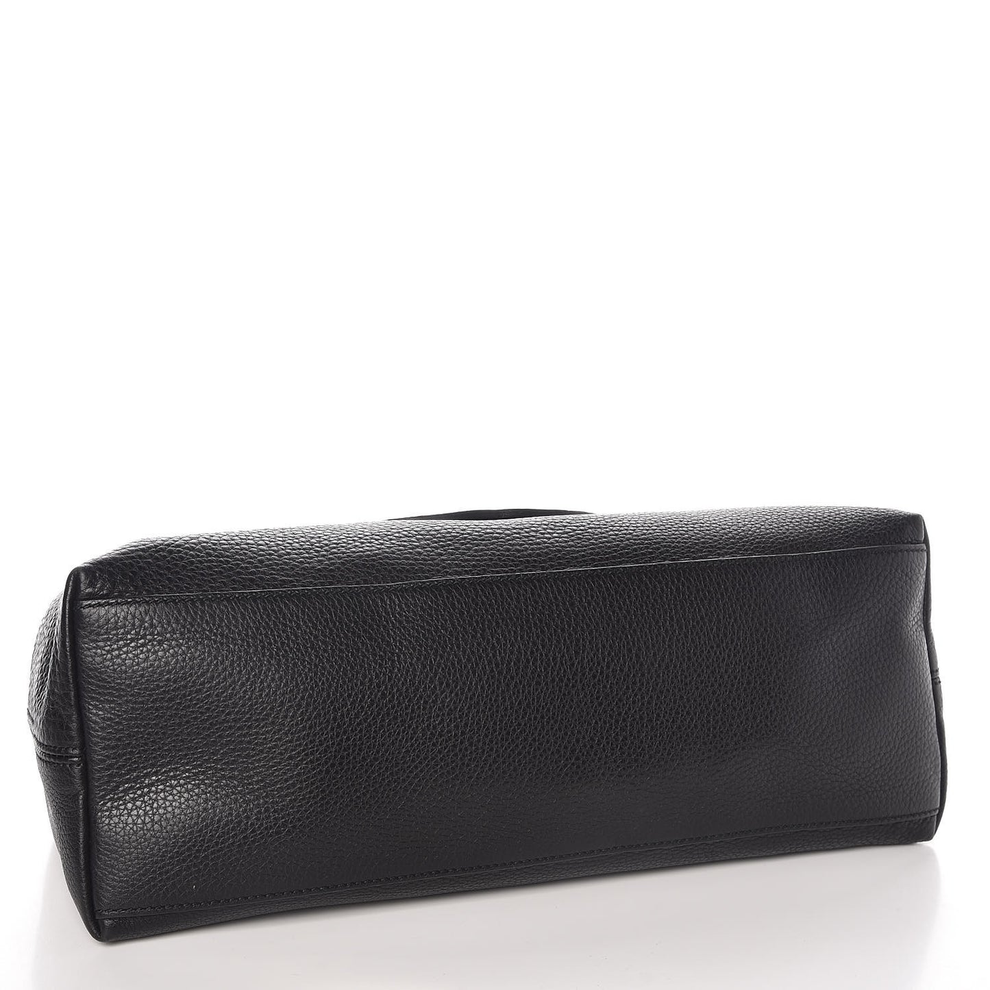 Pebbled Calfskin Studded Medium Soho Chain Shoulder Bag Black