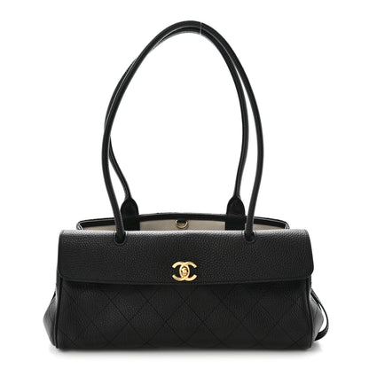 Chanel Grained Calfskin Stitched Urban Essentials Small Shopping Bag Black 1 of 10
