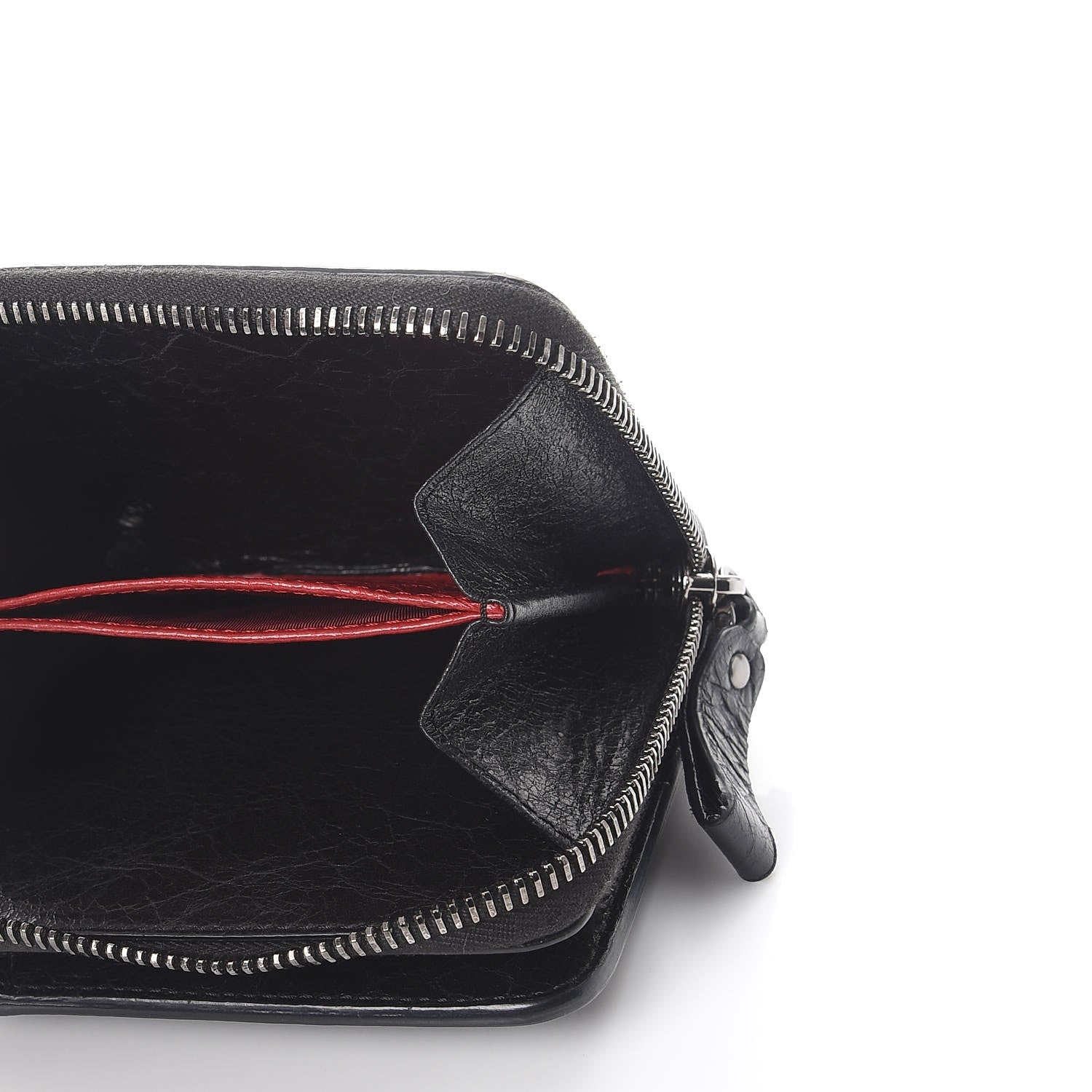 Valentino Garavani Craquele Nappa Rockstud Spike Compact Zip Around Wallet Black 6 of 10