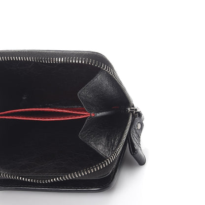 Valentino Garavani Craquele Nappa Rockstud Spike Compact Zip Around Wallet Black 6 of 10