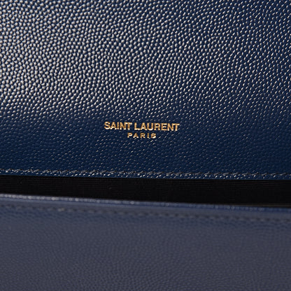 Saint Laurent Grain De Poudre Medium Classic Monogram Kate Satchel Denim Blue 6 of 10