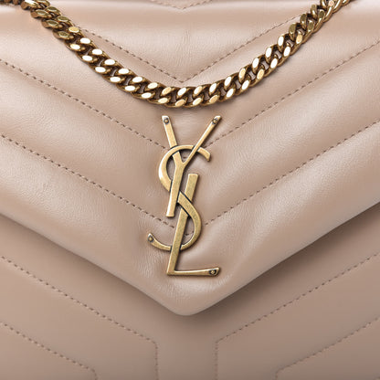 Saint Laurent Calfskin Y Quilted Monogram Small Loulou Chain Satchel Dark Beige 10 of 10