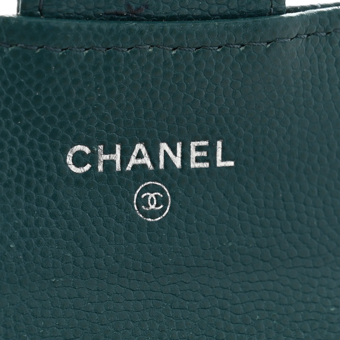 Caviar Quilted Flap Card Holder Turquoise