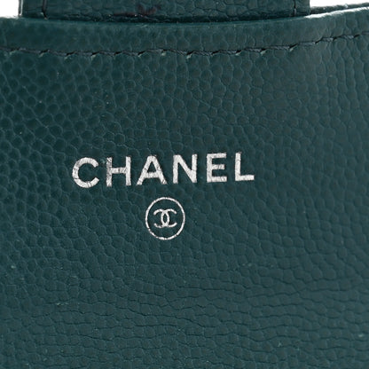 Chanel Caviar Quilted Flap Card Holder Turquoise 6 of 14