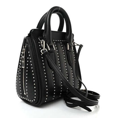 Alexander McQueen Calfskin Studded Mini Heroine Shoulder Bag Black 3 of 10