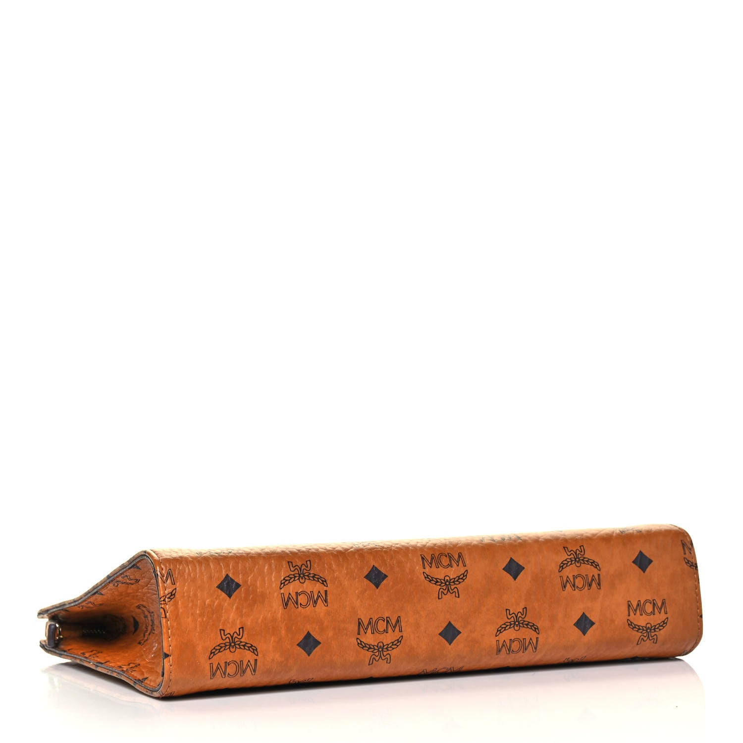 MCM Visetos Medium Zip Pouch Cognac 4 of 13