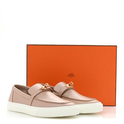 Hermes Calfskin Game Slip On Sneakers 37 Beige Nude 10 of 10