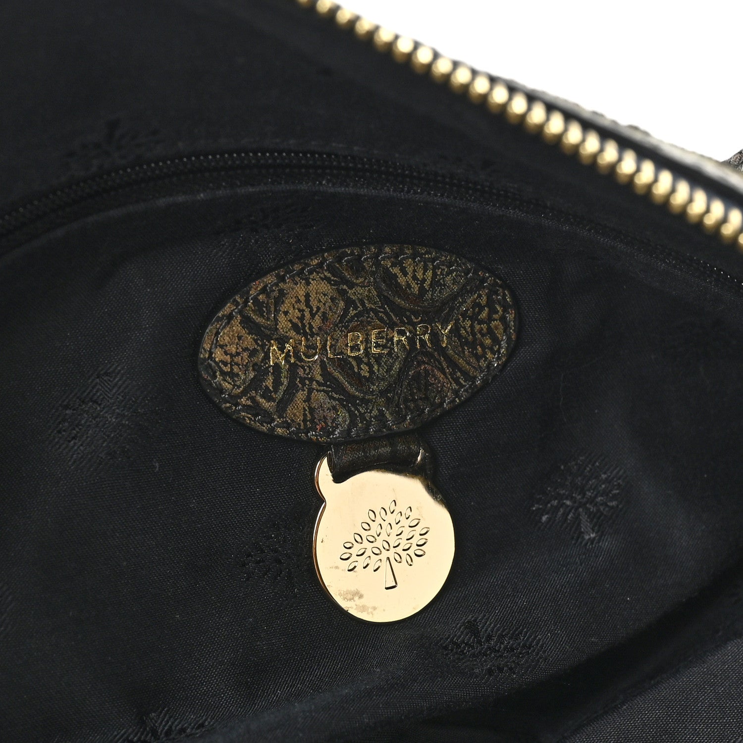 Mulberry Metallic Snake Print Medium Del Rey Satchel Gold 6 of 9