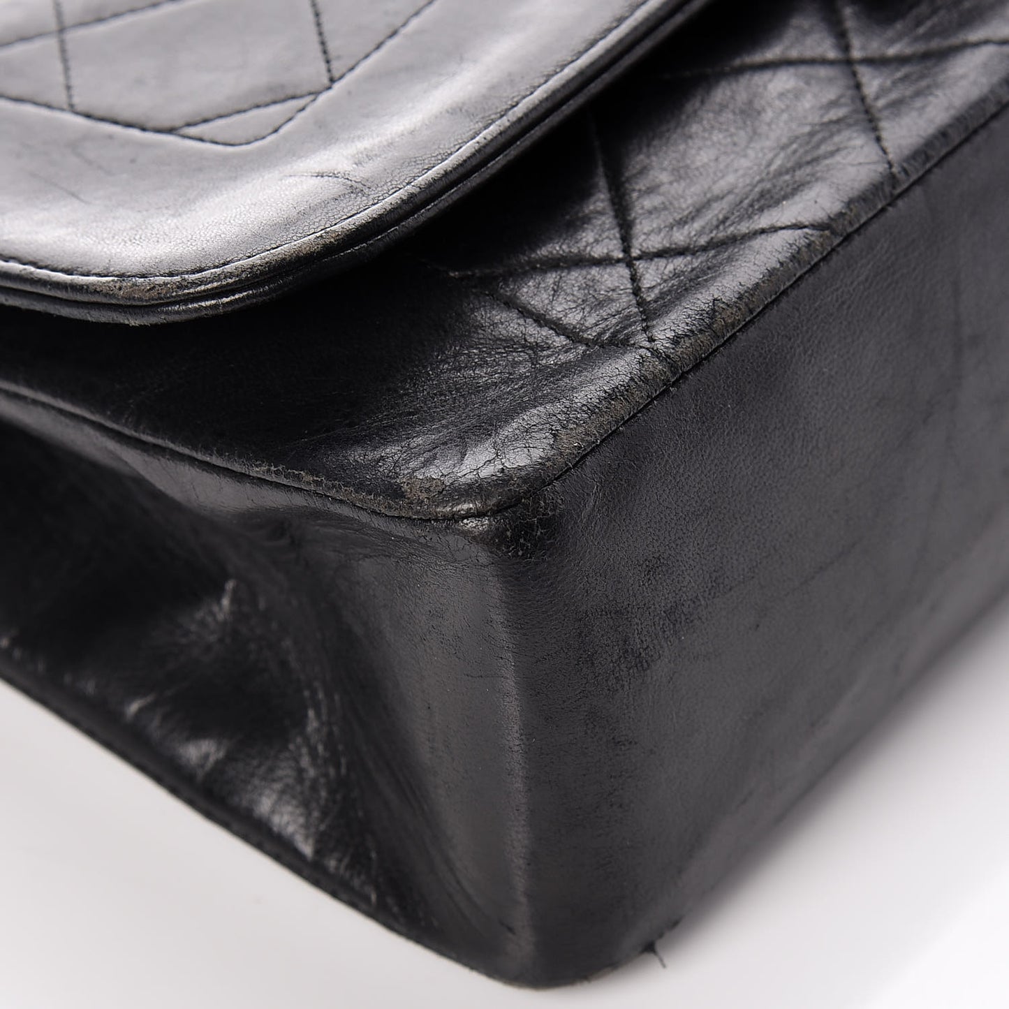 Lambskin Quilted Medium Single Flap Black