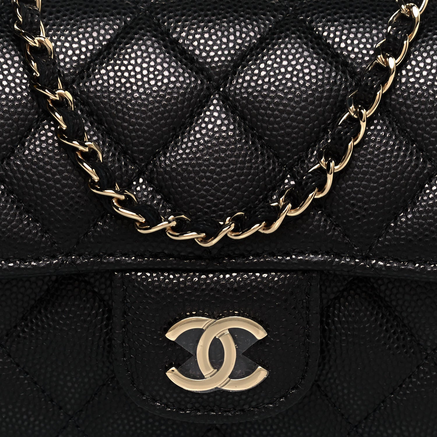 Chanel Caviar Quilted Glasses Case With Chain Black 9 of 14