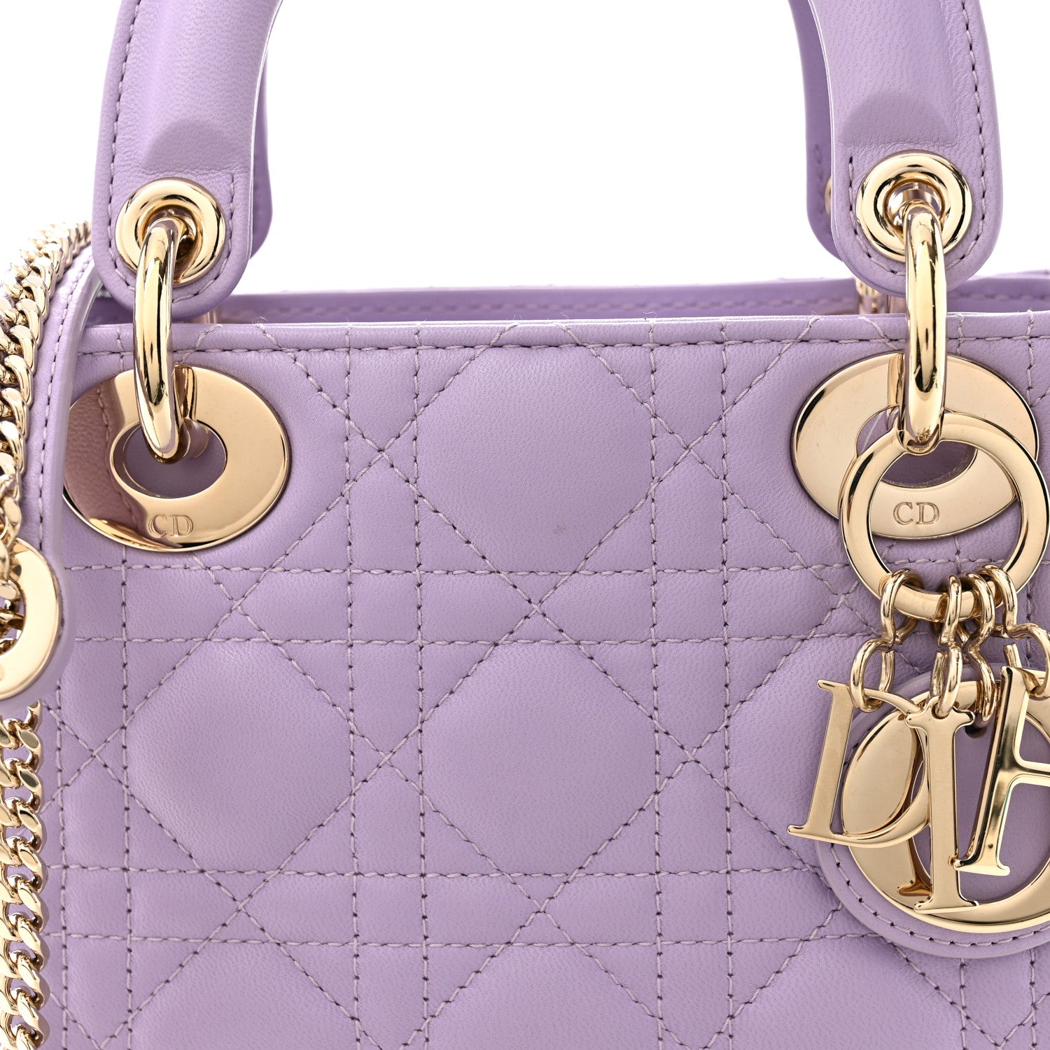 Christian Dior Lambskin Cannage Mini Lady Dior Lilac 1886573