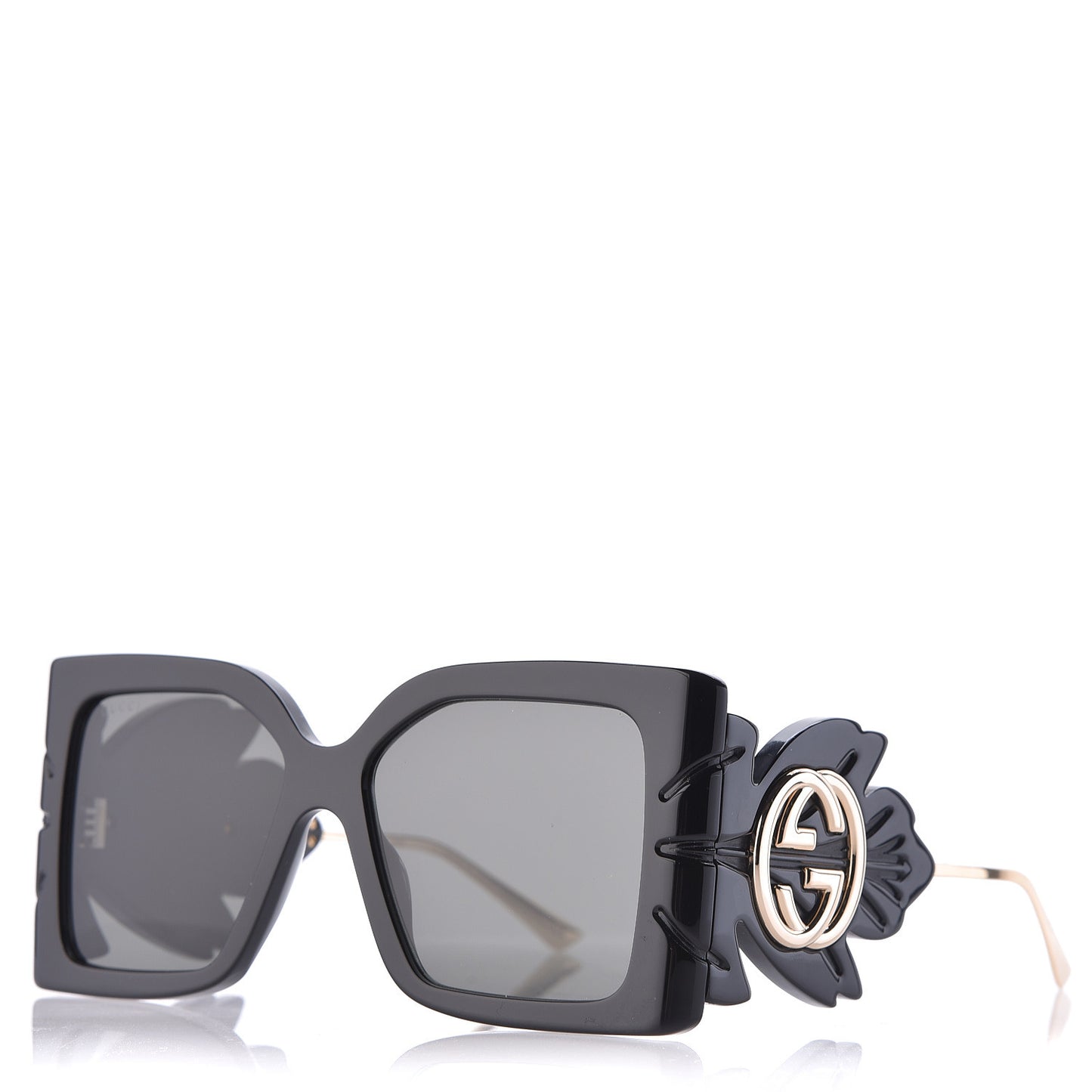 Acetate Square Frame Wing Sunglasses GG0535S Black