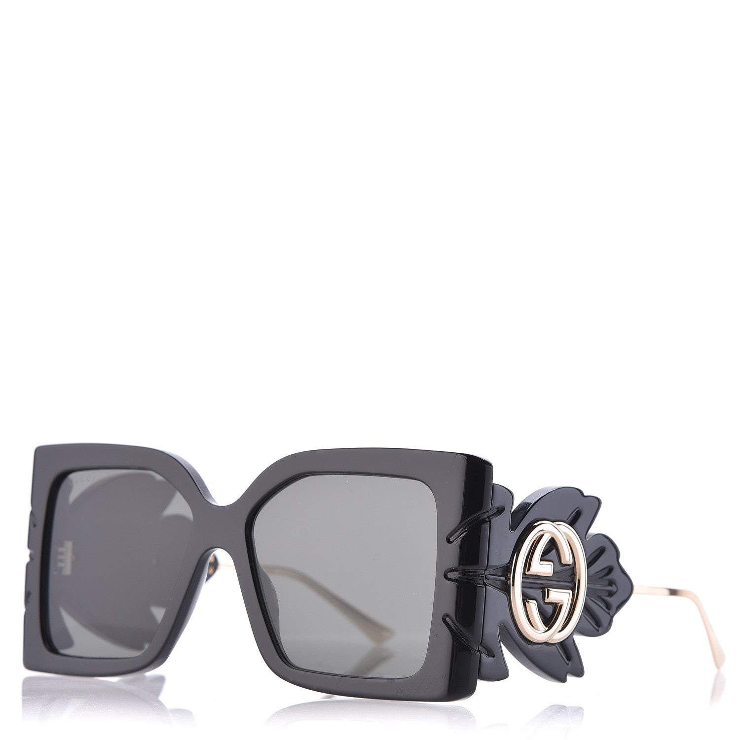 Gucci Acetate Square Frame Wing Sunglasses GG0535S Black 1 of 6