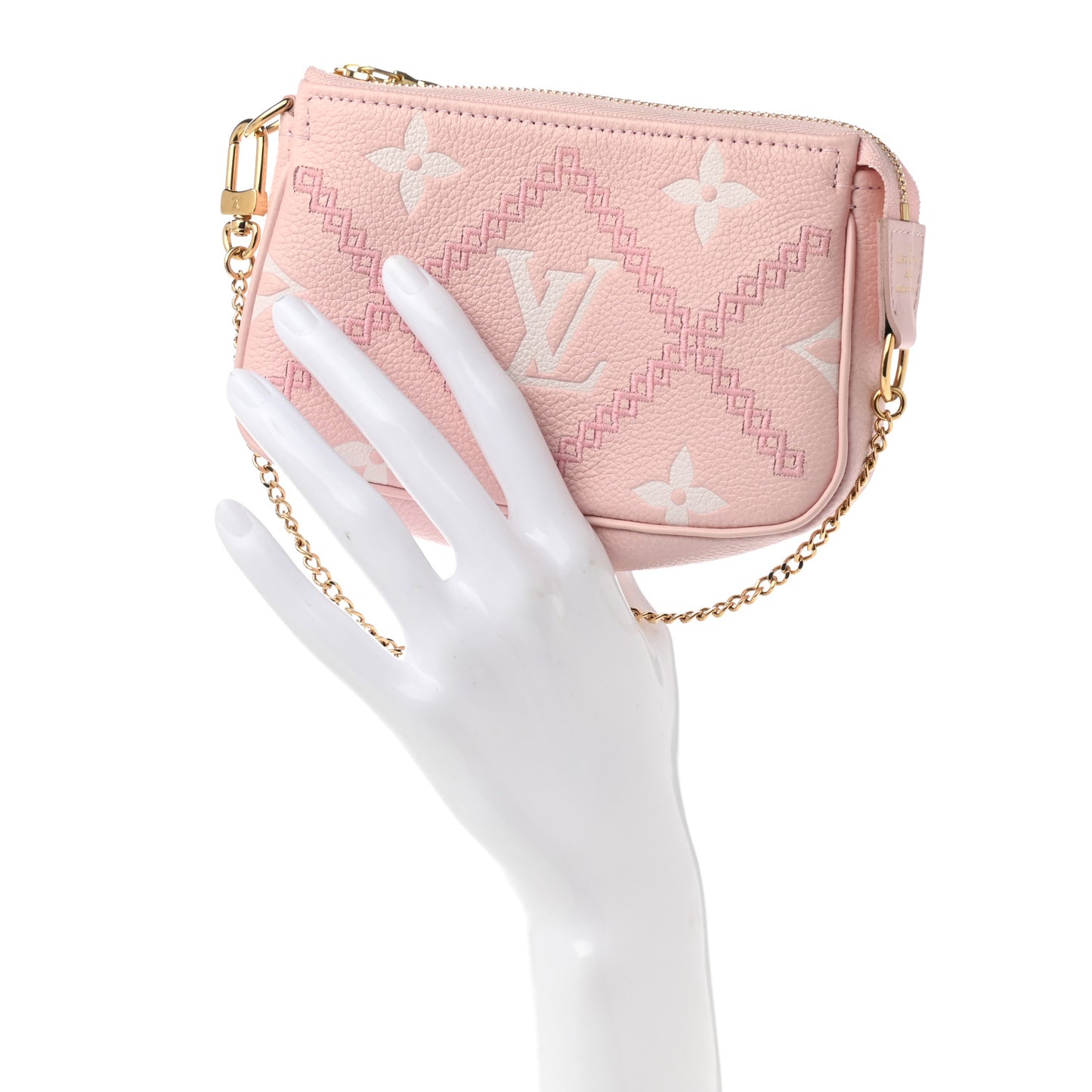 Empreinte Monogram Giant Broderies Mini Pochette Accessories Pink Creme