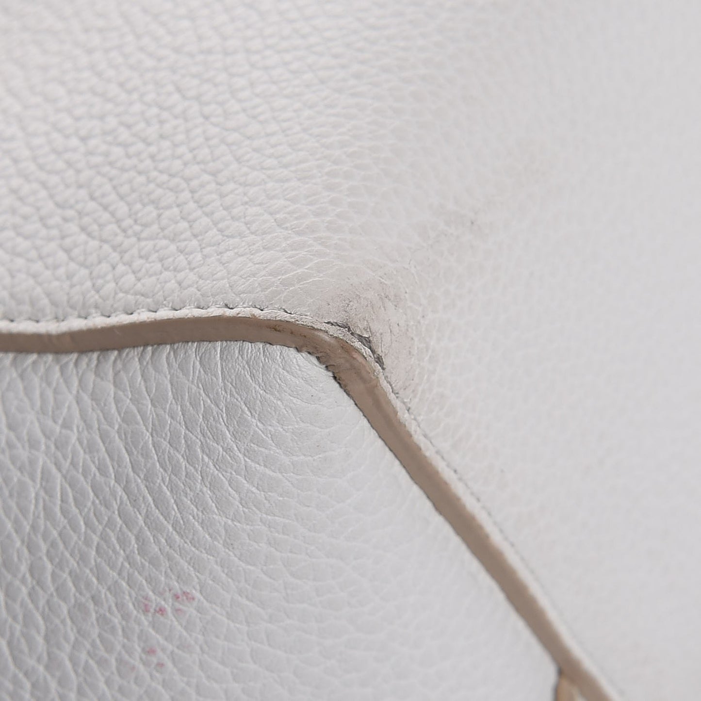 Soft Grained Calfskin Small Sangle Bucket Bag White