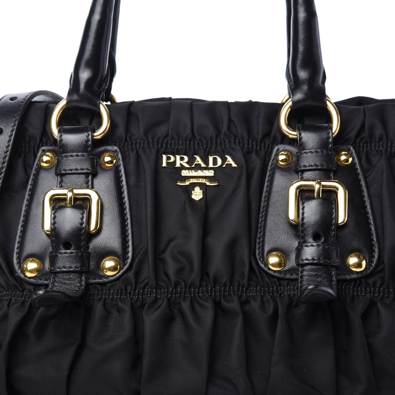 Prada Tessuto Nylon Nappa Gaufre Shopping Satchel Black 10 of 11