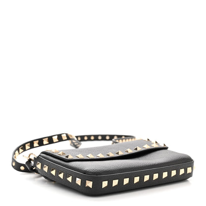 Valentino Garavani VALENTINO GARAVANI Grainy Calfskin Rockstud Crossbody Pouch Black 4 of 10