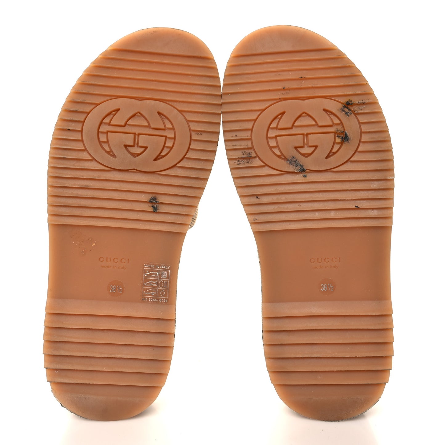 Monogram Maxi GG Angelina Platform 55mm Slide Sandals 38.5 Camel Ebony
