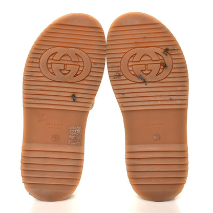 Gucci Monogram Maxi GG Angelina Platform 55mm Slide Sandals 38.5 Camel Ebony 6 of 10