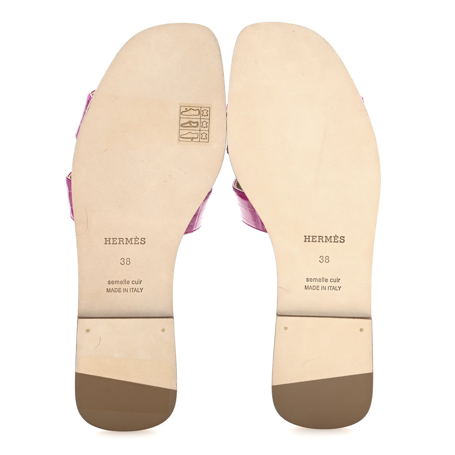 Hermes Shiny Alligator Oran Sandals 38 Rose Sheherazade 6 of 9