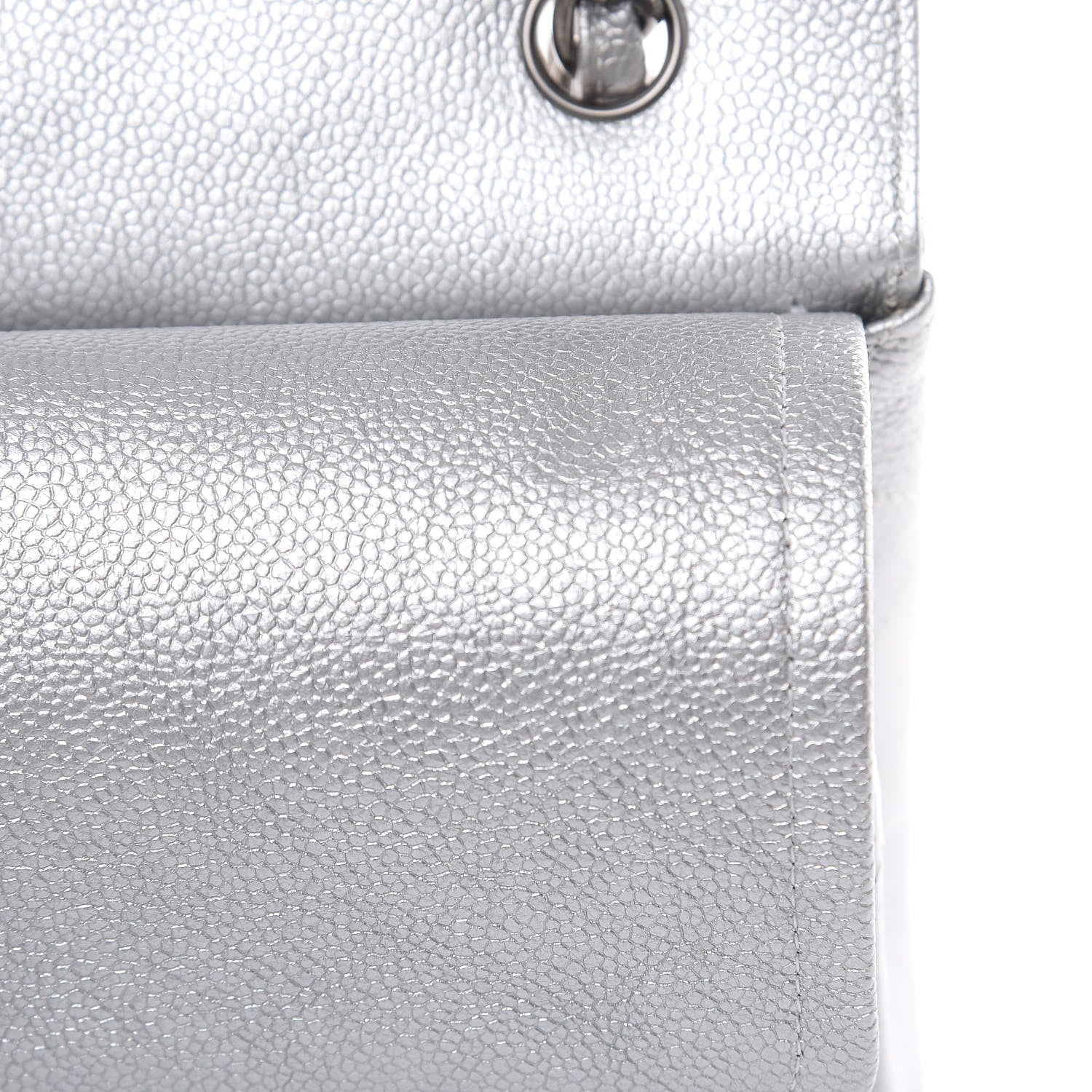 Chanel Metallic Caviar Quilted Jumbo Double Flap Silver 11 of 11