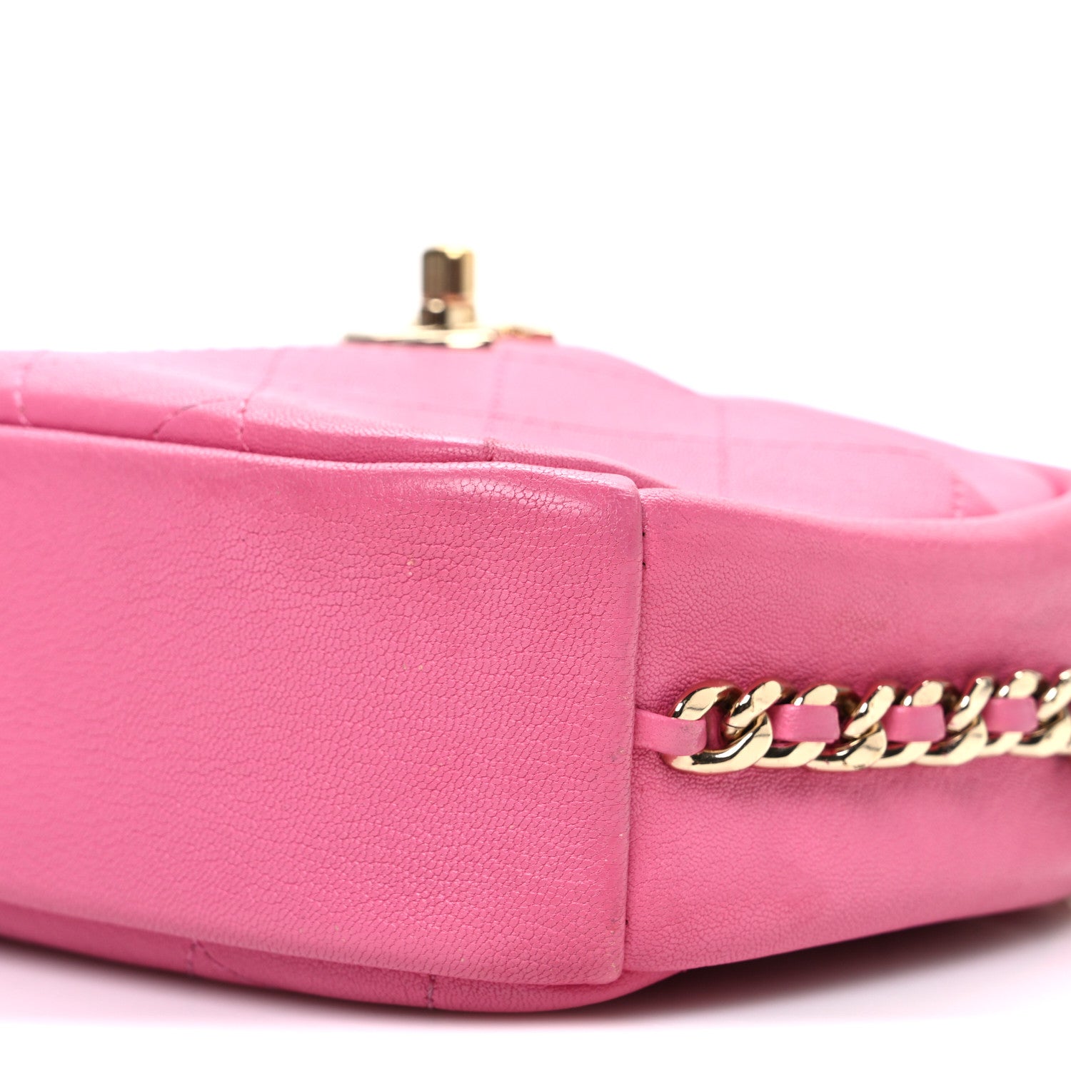 Chanel Goatskin Quilted Small Casual Trip Camera Case Dark Pink 10 of 10