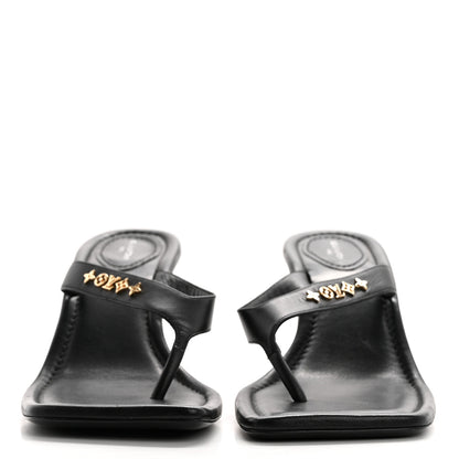 Louis Vuitton Calfskin Signature Thong Sandal 40 Black 2 of 9