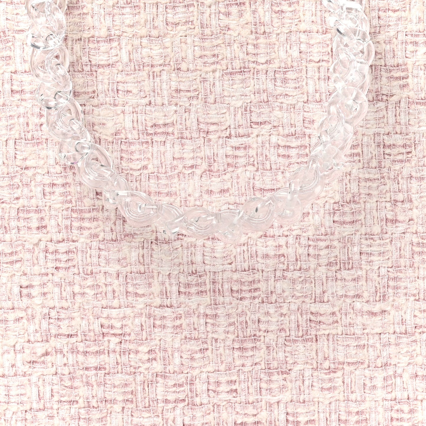 Tweed Zip Tote Pink White