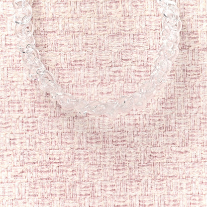 Chanel Tweed Zip Tote Pink White 8 of 10