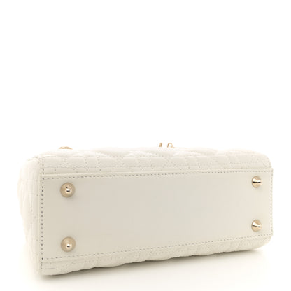 Christian Dior Lambskin Cannage Small My ABCDior Lady Dior White 4 of 13