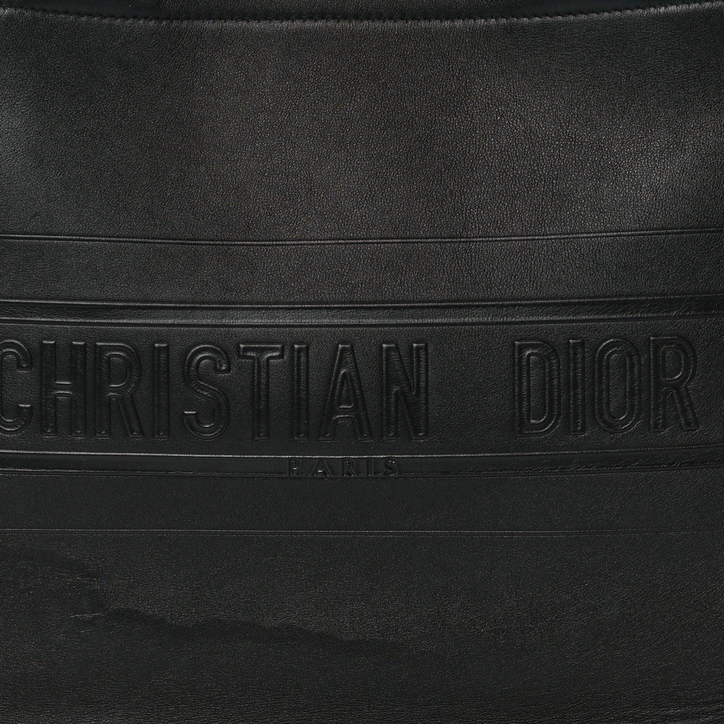 Calfskin Embossed Medium Book Tote Black