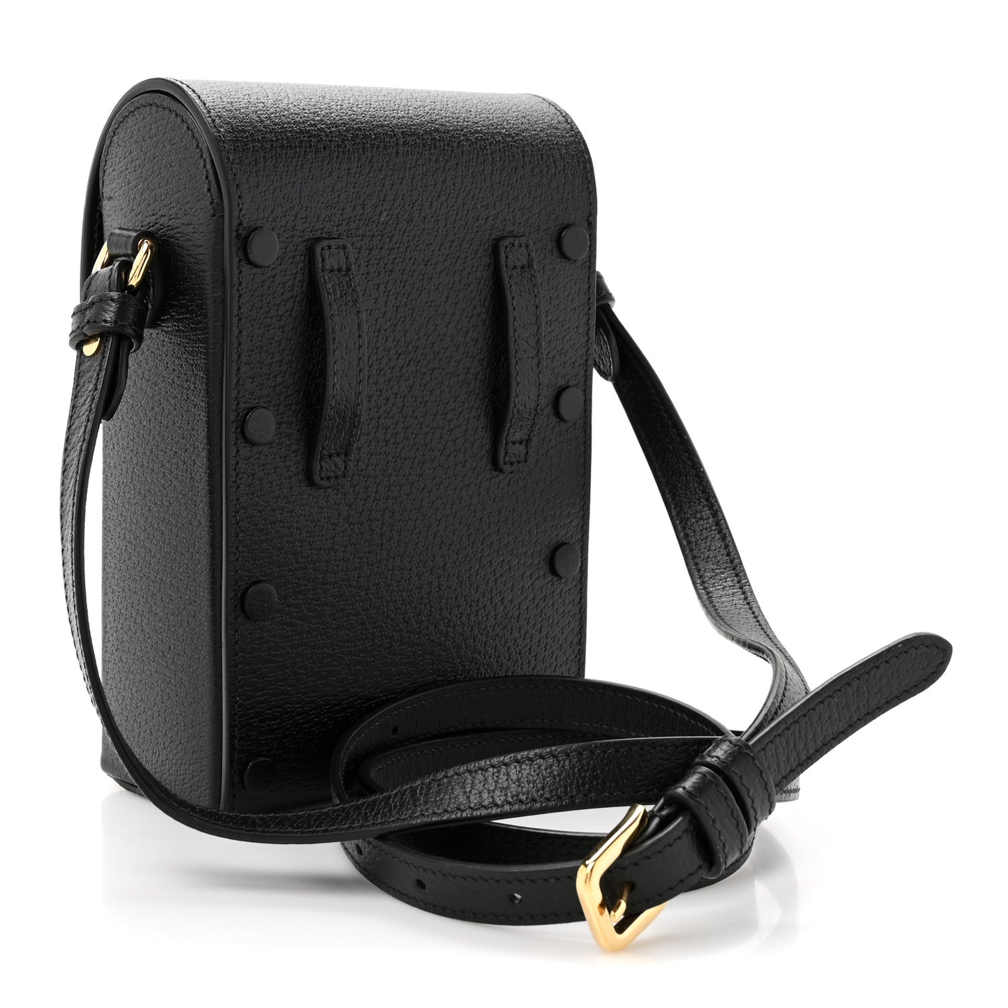 Dollar Calfskin Vertical Horsebit 1955 Crossbody Bag Black