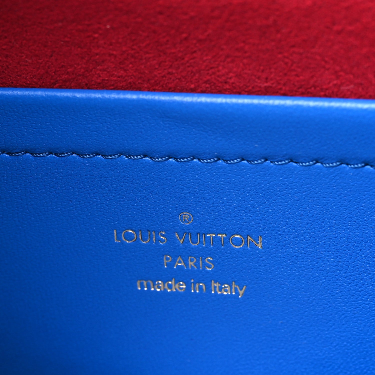 Louis Vuitton Lambskin Embossed Monogram Vuittamins Pochette Coussin Blue Red 6 of 10
