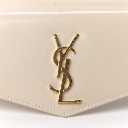 Saint Laurent Smooth Shiny Calfskin Monogram Uptown Wallet Crema Soft 7 of 12