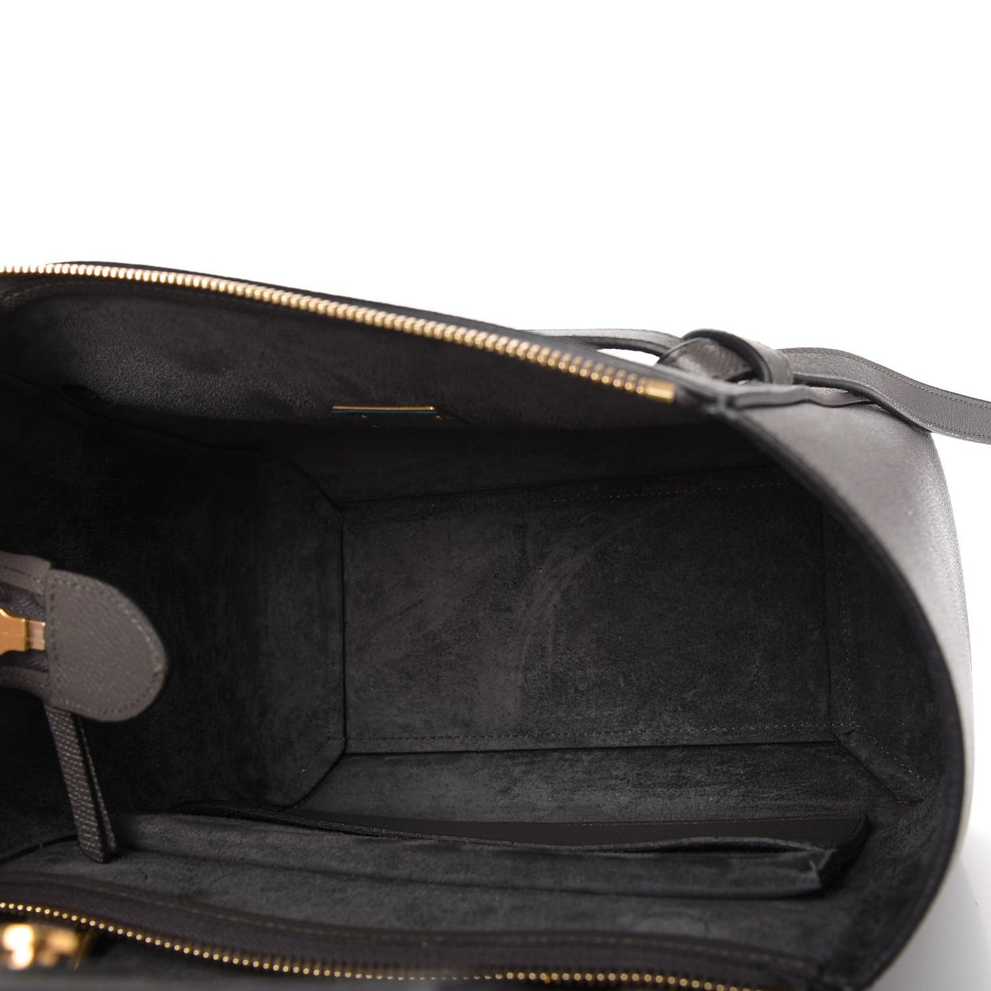 Baby Grained Calfskin Micro Belt Bag Grey