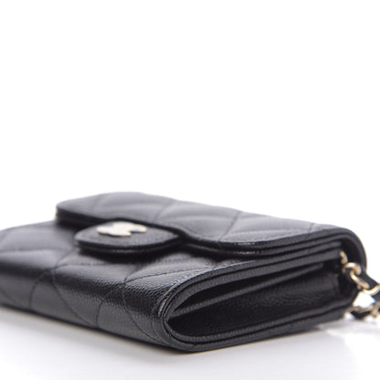 Chanel Caviar Quilted Flap Card Holder On Chain Black 7 of 11