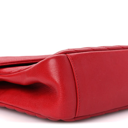 Saint Laurent Sheepskin Matelasse Chevron Large College Monogram Satchel Rouge 10 of 11