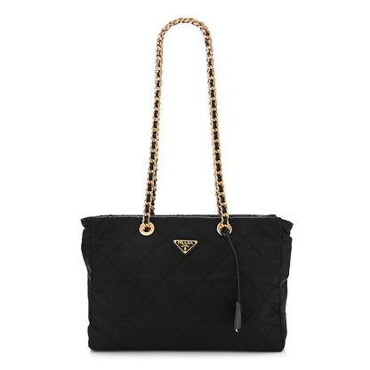Prada Re-Nylon Impuntu Quilted Re-Edition 1995 Chaine Medium Tote Bag Black 1 of 10