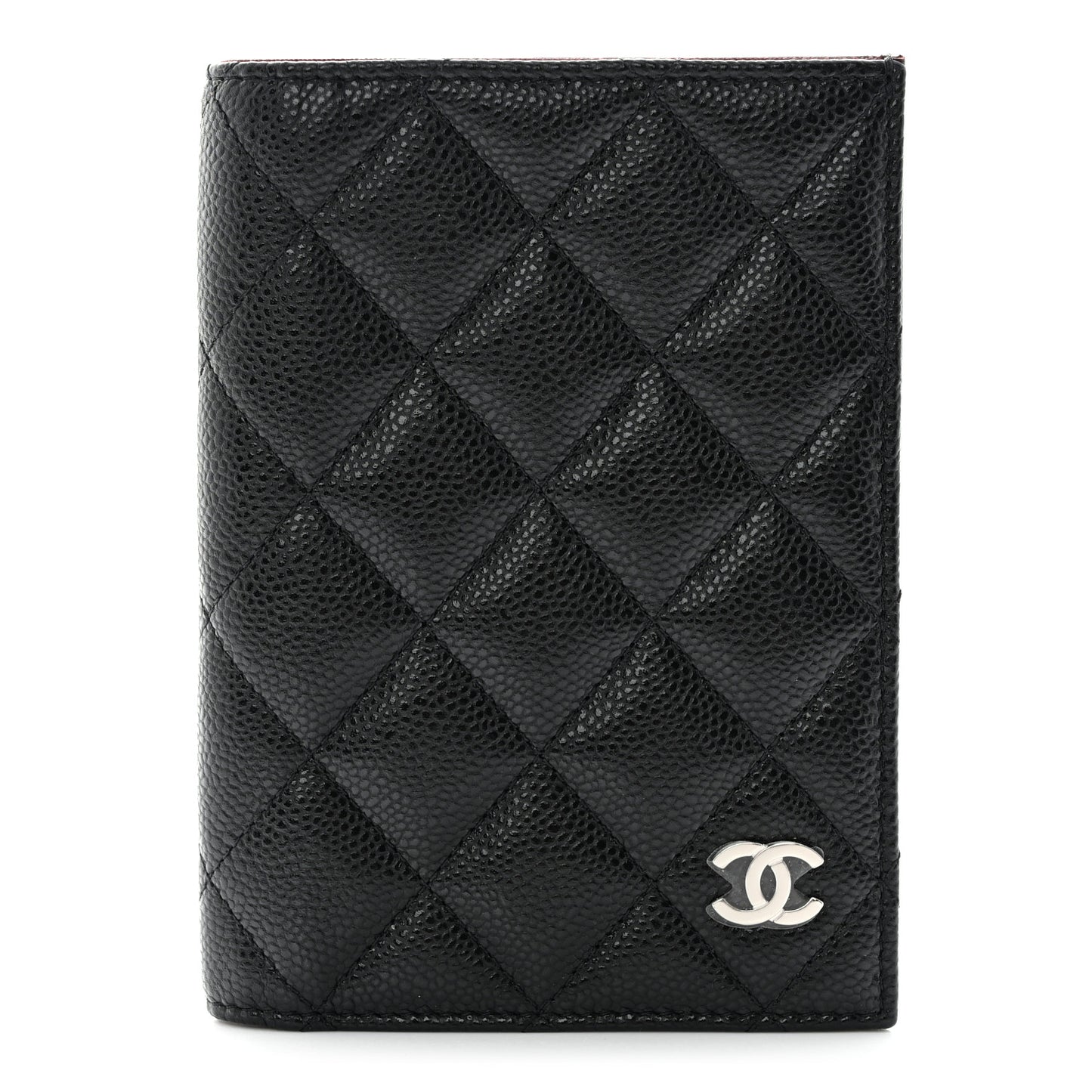 Caviar Quilted Passport Holder Black