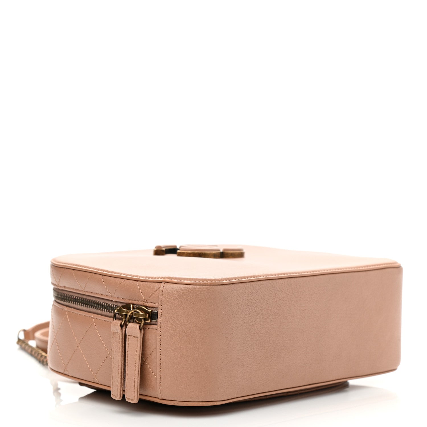 Chanel Shiny Calfskin Goatskin Quilted Coco Curve Vanity Beige 4 of 10