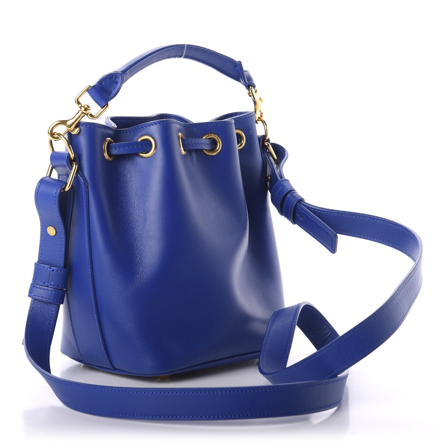 Calfskin Small Emmanuelle Bucket Bag Blue Marjorelle