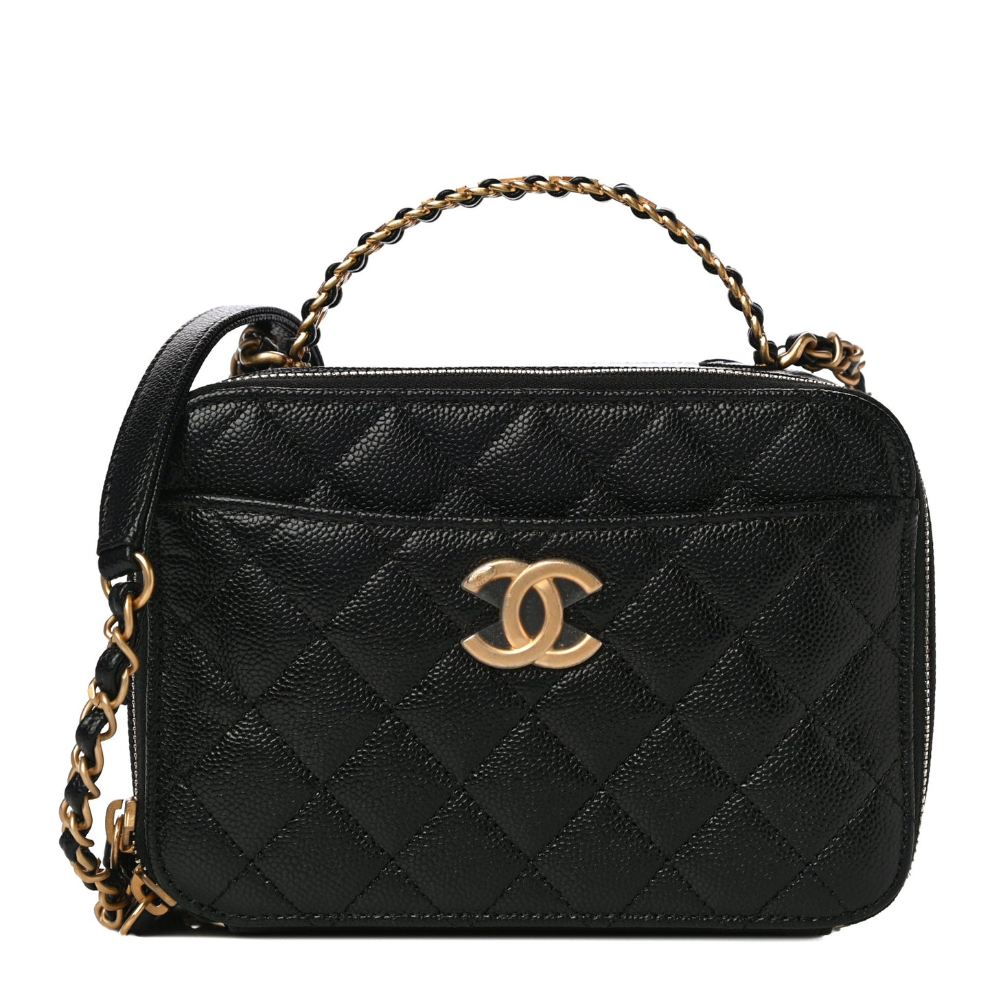 Caviar Quilted Small Pick Me Up Vanity Case Black