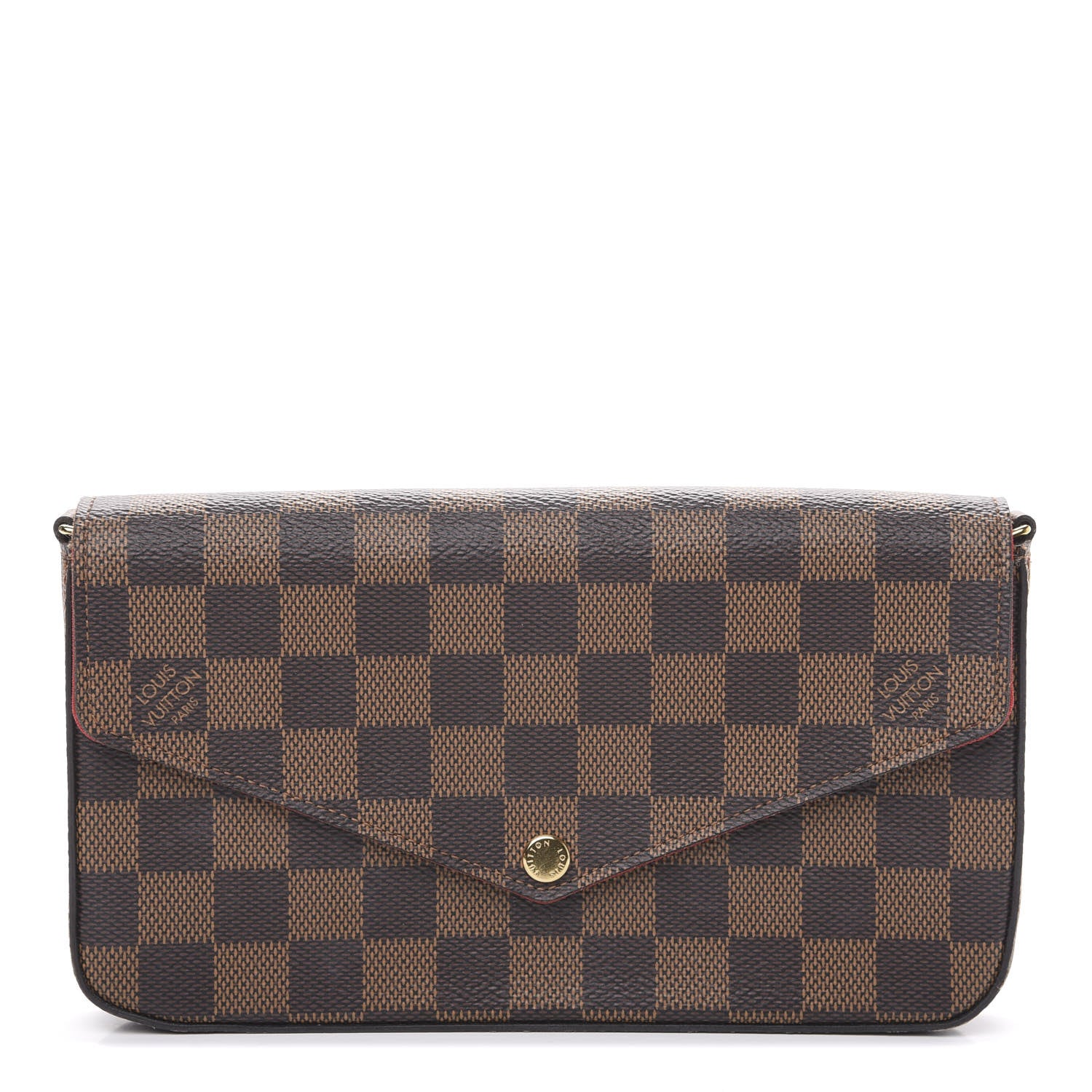Louis Vuitton Damier Ebene Pochette Felicie Chain Wallet 1 of 9