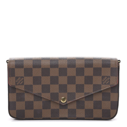 Louis Vuitton Damier Ebene Pochette Felicie Chain Wallet 1 of 9