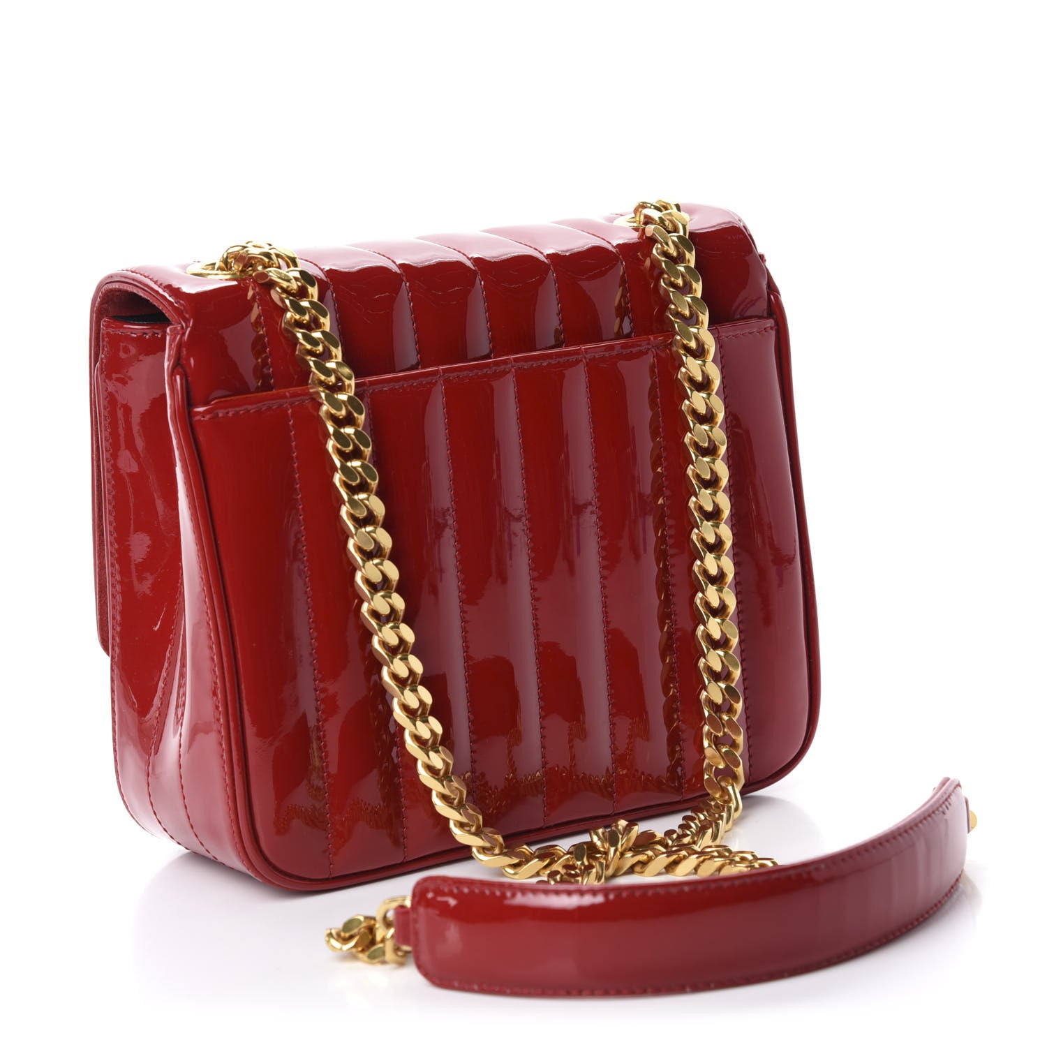 Saint Laurent Patent Calfskin Matelasse Monogram Medium Vicky Chain Bag Rouge Eros 3 of 12
