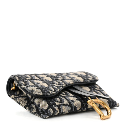 Christian Dior Oblique Nano Saddle Chain Pouch Blue 4 of 12