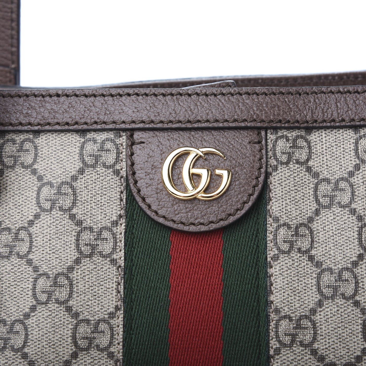 GG Supreme Monogram Medium Ophidia Shopping Tote Brown