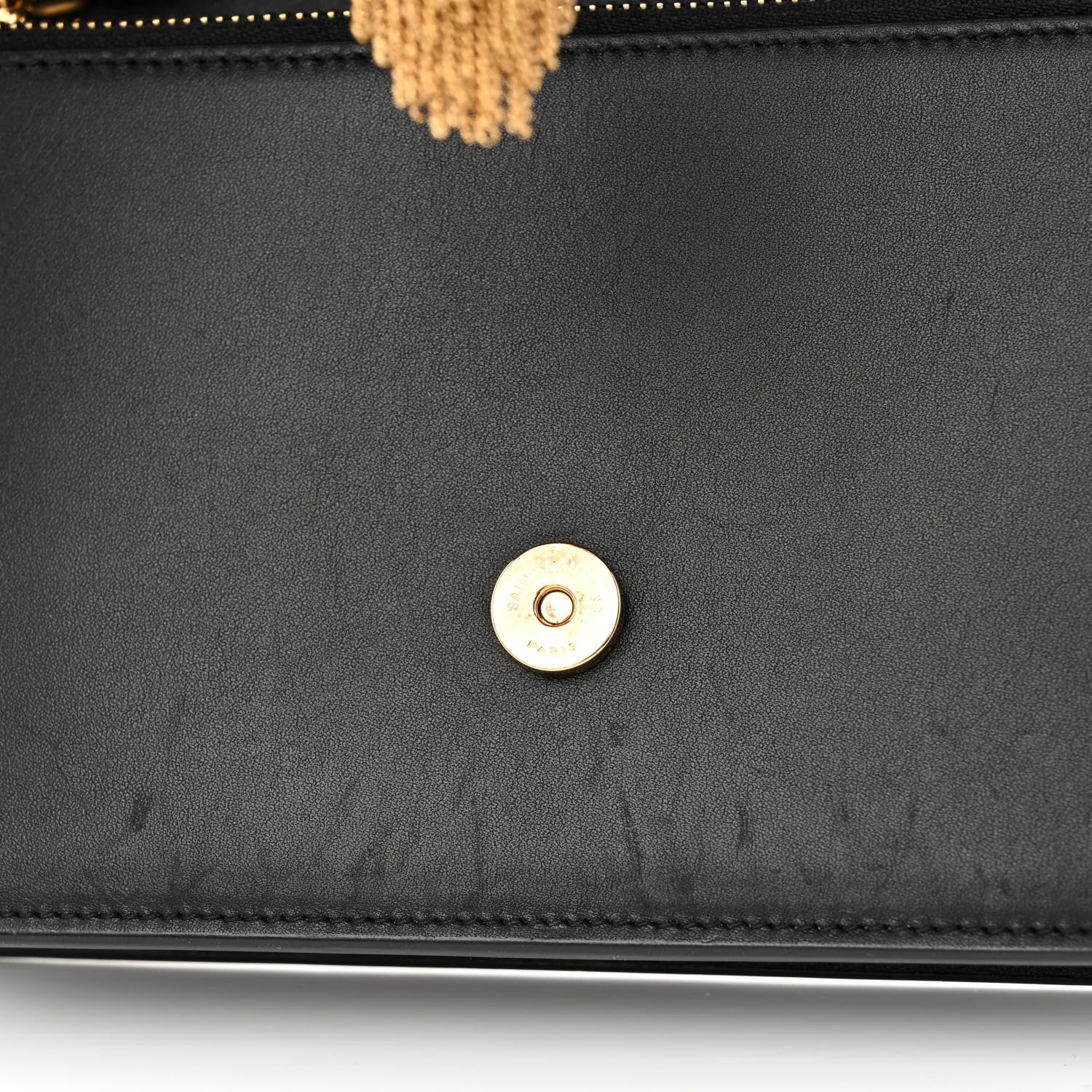 Saint Laurent Smooth Calfskin Classic Monogram Kate Tassel Chain Wallet Black 13 of 13